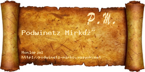 Podwinetz Mirkó névjegykártya